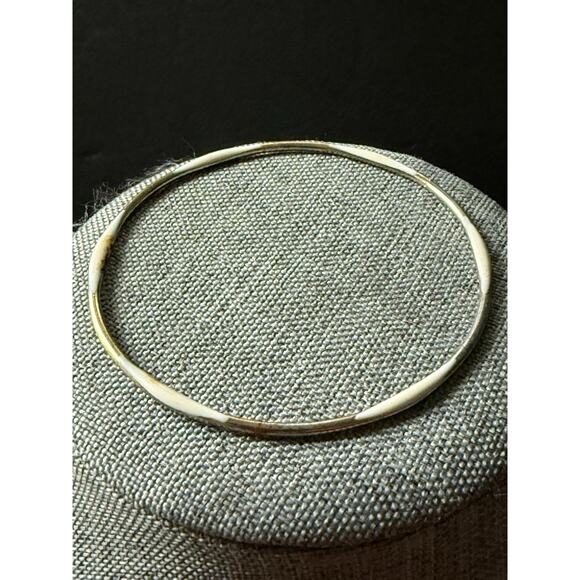 Vintage Jewelry - Vintage Brass Enamel Bangle Bracelet Stackable Boho Festival Art To Wear